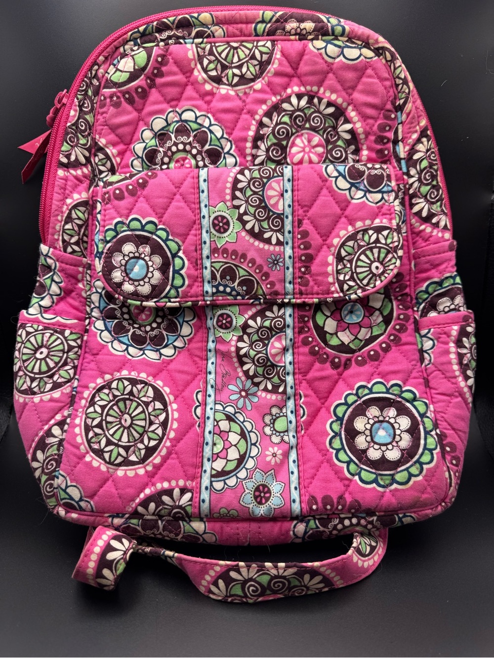Vera Bradley Hot Pink Quilted Floral Medallion Backpack